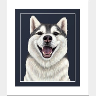 Siberian Husky - Up close dog Posters and Art